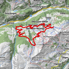 Obersaxen Meierhof - Misanenga - Platenga - Untermatt - Kartitscha - Wali - Tristel - St. Josef - Schwarzenstein - Tusa - Markal - Obersaxen Meierhof, Graubünden/Schweiz