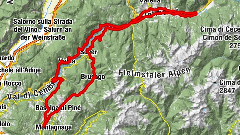 Cembra-Tal - Pinè-Hochebene