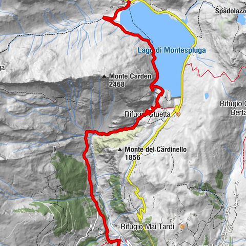 Montespluga - Lago di Montespluga - Cardinello Schlucht - Isola