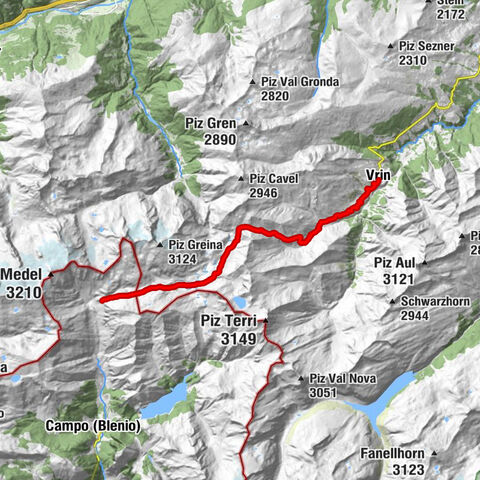 3-Tagestour Greina-Lucomagno: Vrin - Capanna Scaletta (Etappe 1)