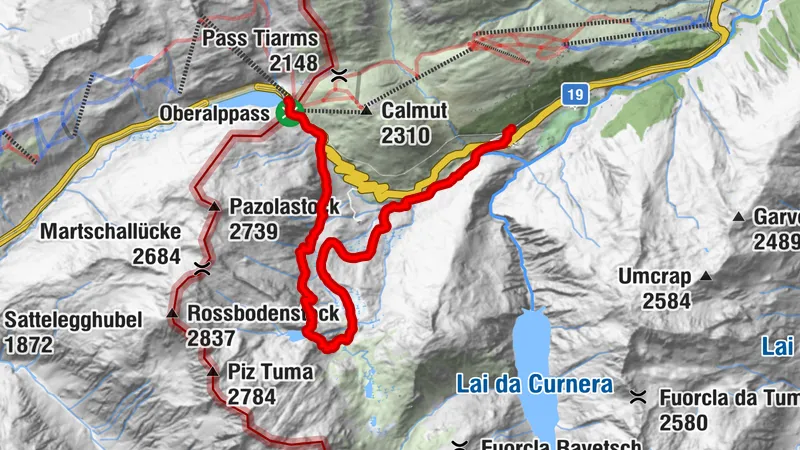 Quellrheinweg A: Tomasee - Tschamut