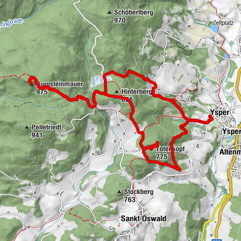 Herzsteinweg Ysper und Burgsteinmauer
