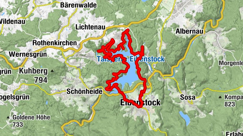 Fjorde von Eibenstock - e-bike-Tour durch Land und Geschichte