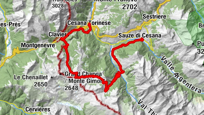 Sentiero Balcone della Valsusa: Abschnitt 7 Cesana Torinese - Sauze di Cesana