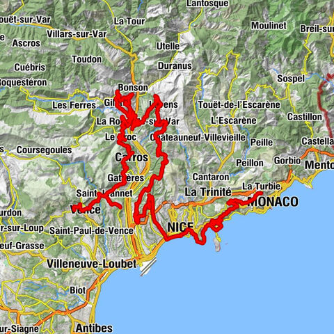 Die "Route des Paysages" zwischen der Küste und dem Mittelgebirge von Nizza
