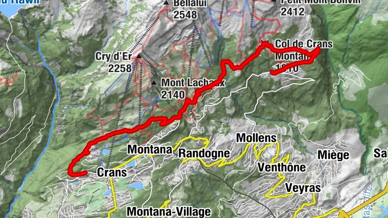 Crans-Montana-Aminona Weg