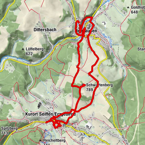 Neuhausen/Erzgebirge nach Seiffen über den Schwartenberg