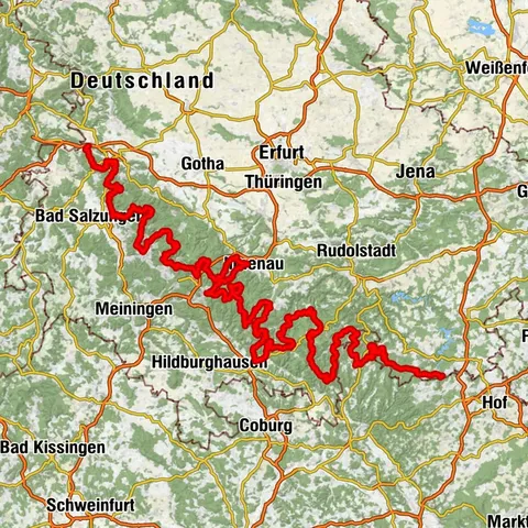 Mountainbike-Strecke - Rennsteig MTB Radweg - Thüringer Wald