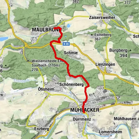 Klosterroute Nordschwarzwald Etappe 1: Maulbronn-Mühlacker