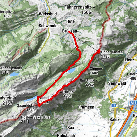Tour Brülisau - Saxerlücke - Hoherkasten⛰
