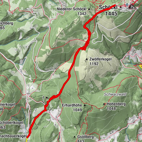 Tour Schöckl ab Stattegg Fuß der Leber bis zum Westgipfel