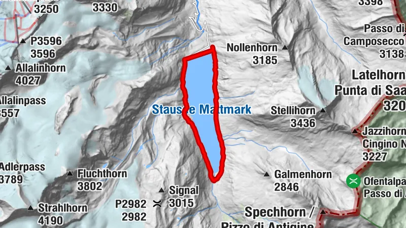 Rund um den Mattmark Stausee im Saastal