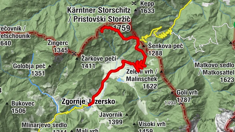 Fahrradweg Zgornje Jezersko–Ankova Planina–Zgornje Jezersko