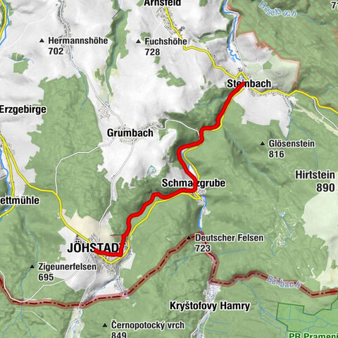 Jöhstadt nach Steinbach durch das Preßnitztal