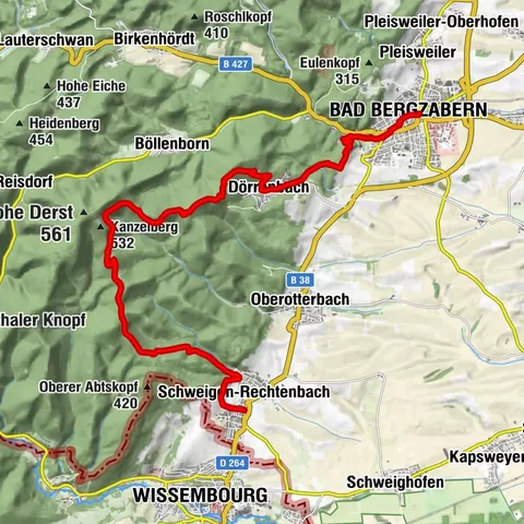 Pfälzer Weinsteig Etappe 11 Bad Bergzabern - Schweigen-Rechtenbach
