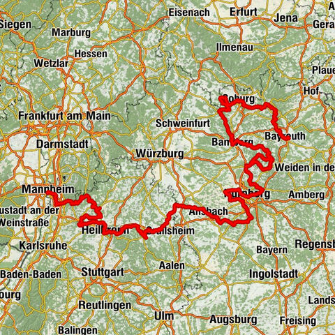 Radweg "Burgenstraße": Gesamtstrecke