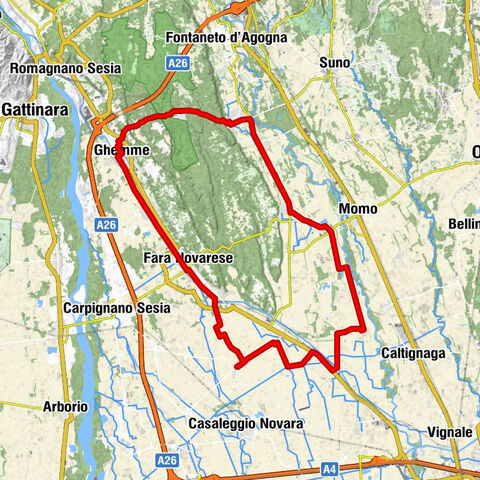 Entlang der Roggia Mora und Agogna in den Novareser Hügeln