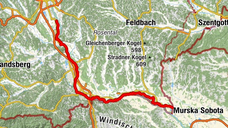 R2 Murradweg Abschnitt Graz - Bad Radkersburg