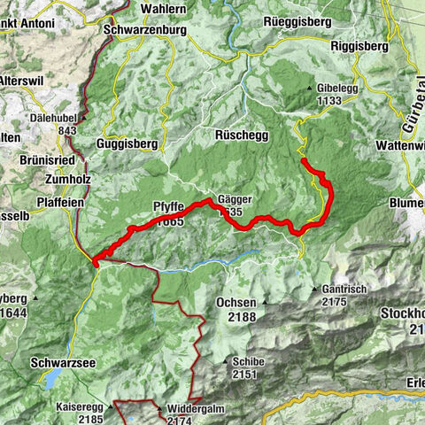 Gantrisch Panoramaweg mit Gäggersteg (SchweizMobil 379)