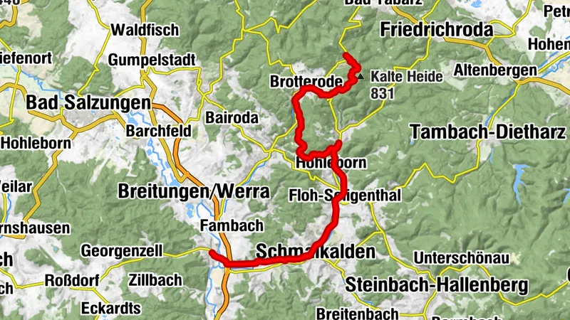 Radtour - "Mommelstein-Radweg" - Vom Rennsteig ins Werratal - Thüringer Wald