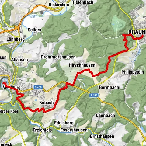 Lahnwanderweg 12. Etappe Braunfels – Weilburg