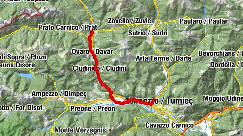 FVG 8/a – Variante des Carnia-Radwegs (C8VA)