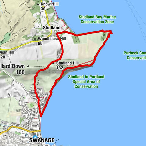 Swanage to old harry rocks and studland Runde