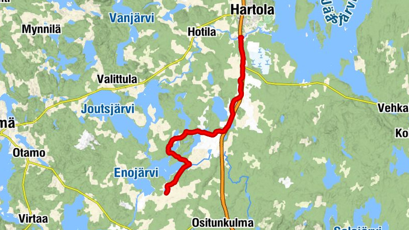 Hartola - Krouvi-Bühne Fahrradrunde