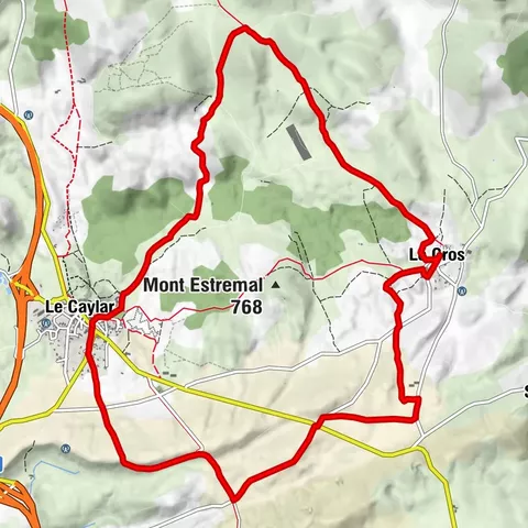 STRECKE Nr. 77 - DIE RUNDFAHRT MONT ESTREMAL - VTT-FFC BEREICH LODÉVOIS UND LARZAC