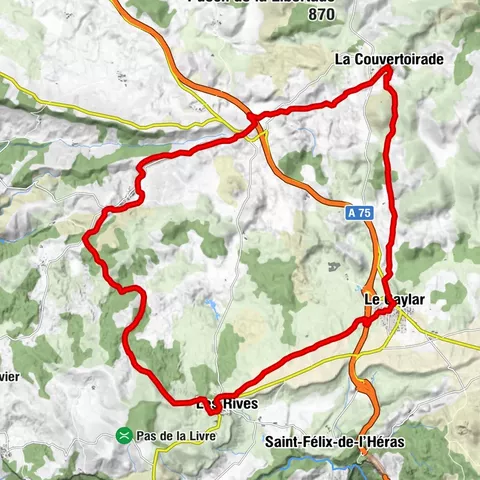 STRECKE Nr. 87 - DER LÖWE VON SERVIÈRES - VTT-FFC-BEREICH LODÉVOIS UND LARZAC