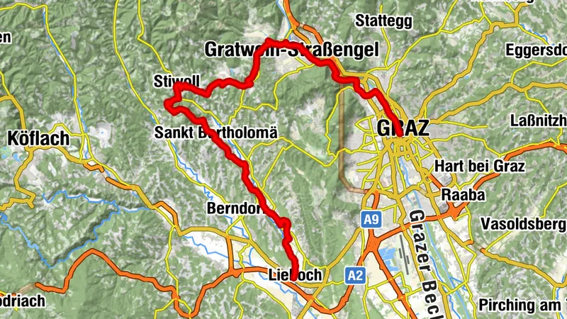 Etappe 03 Weinland Steiermark Radtour Lieboch/Söding - Graz