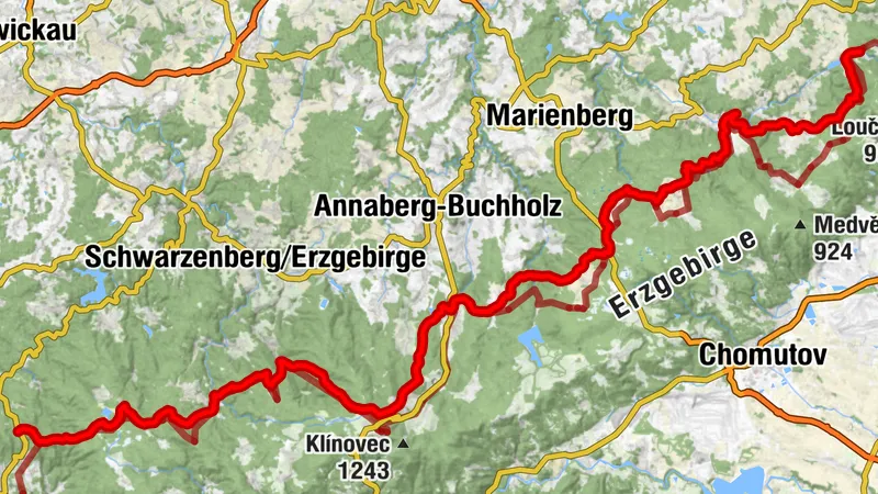 Wanderweg der Deutschen Einheit (WDE) - Abschnitt Erzgebirge