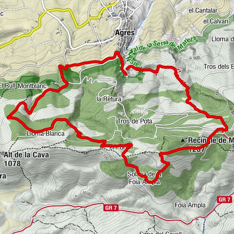 Agres-Seda de les Caves - Pico Teix
