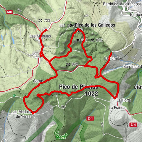 Las Médulas - Alto de Reirigo - Pico de Placias - Pico de Gallegos