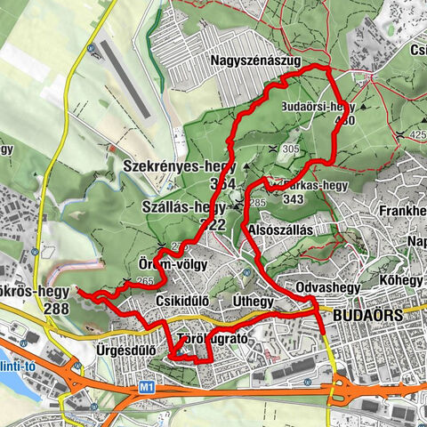 Lakótelep - Farkas-hegy - Huszonnégyökrös-hegy - Budaörs