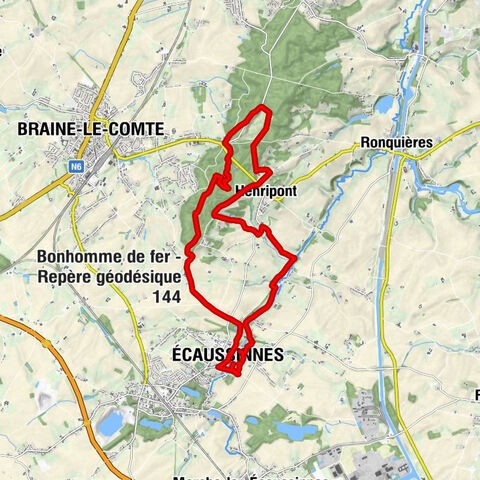 Écaussinnes - Bonhomme de fer - Repère géodésique - Église Saint-Remy - Écaussinnes-Lalaing