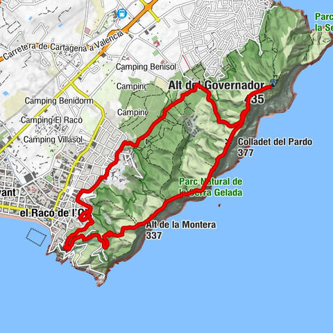 Benidorm - Alt de la Montera - Colladet del Pardo - Alt del Governador