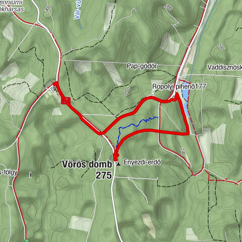 Vörös domb - Zselici Csillagpark - Kilátó - Ropolyi pihenő - Bőszénfa