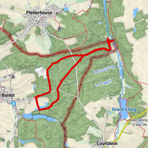 Bonfol, CH -zu km O, Grenze zu F - Bonfol