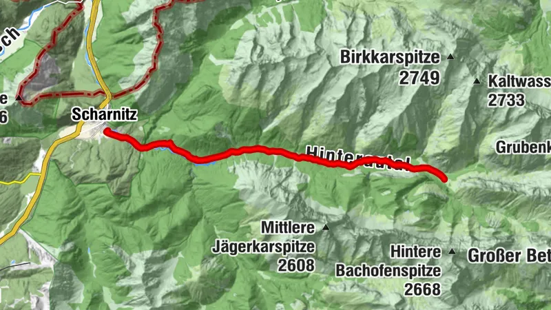 Biketour Nr. 578 Hinterautal-Isarursprung-Kastenalm