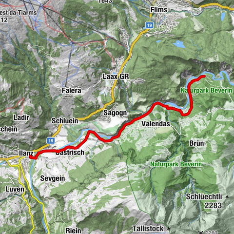 Rheinschlucht: Von Ilanz nach Versam ins Herz der Rheinschlucht