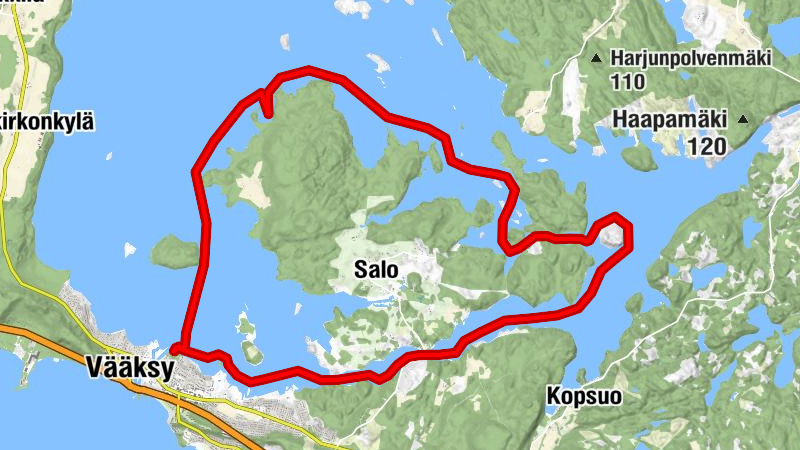 Umrundung von Salonsaari, Asikkala