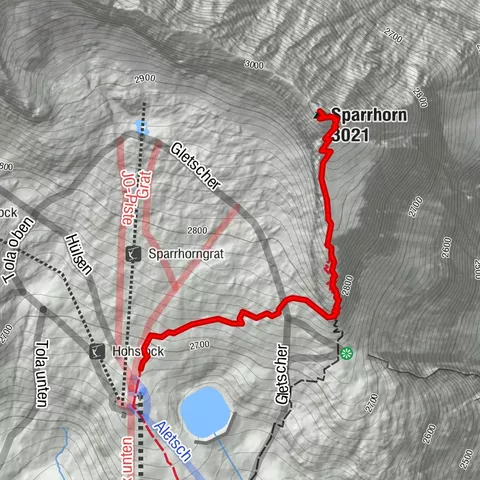 BELALP - SPARRHORN MIT ABKÜRZUNG
