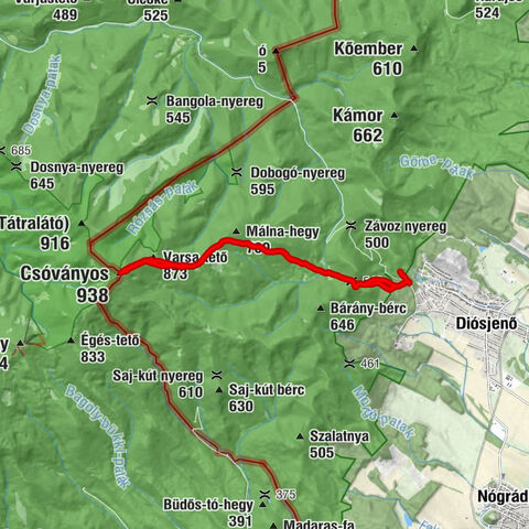 Diósjenő - Hárombarát-nyereg - Csóványos - Varsa-tető