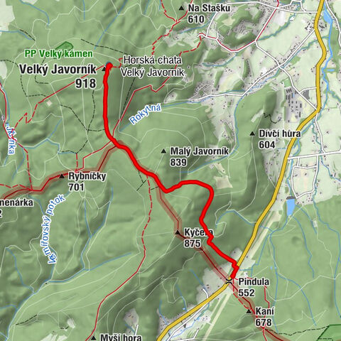 Pindula - Velký Javorník - Horská chata Velký Javorník