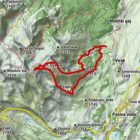 Poljana - Zupci - Šljeme (Istočni vrh) - Vrh Šljemena
