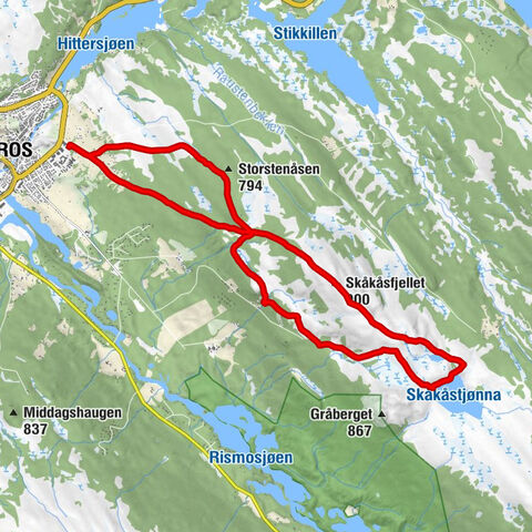 Røros - Skåkåsfjellet - Storstenåsen - Småhagan