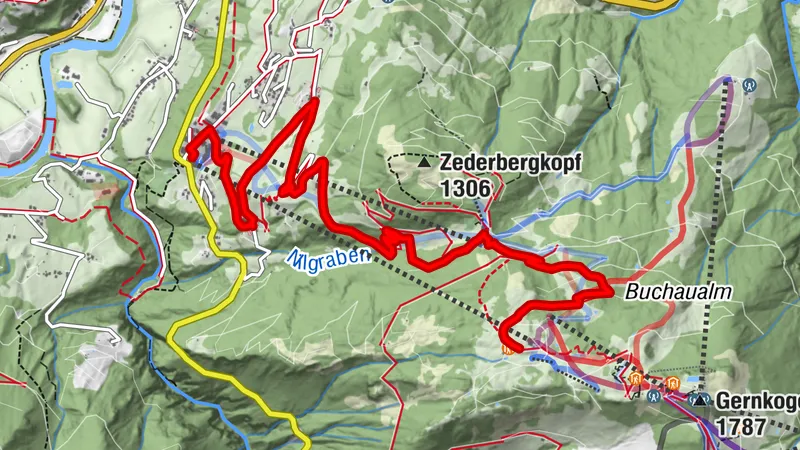 Alpendorf - Bergstation Gondelbahn