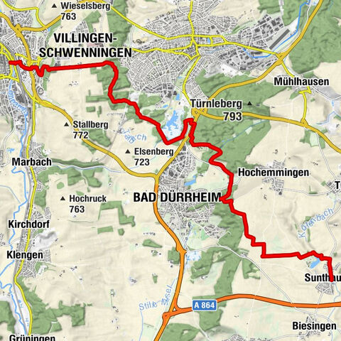 Ostweg: Villingen - Bad Dürrheim-Sunthausen