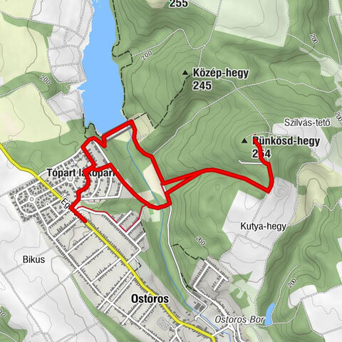 Ostoros - Tópart lakópark - Pünkösd-hegy